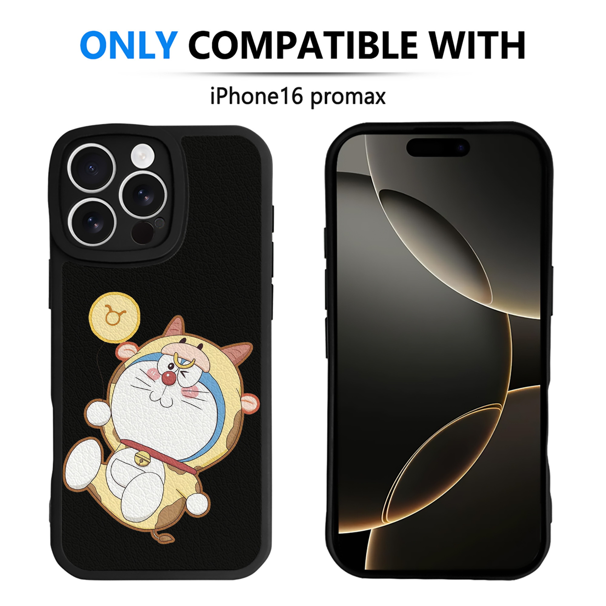 （画像用） ドラえもん Doraemon 【iPhone 16シリーズ対応】シリコンスマホケース（レザー調） 材質：シリコン